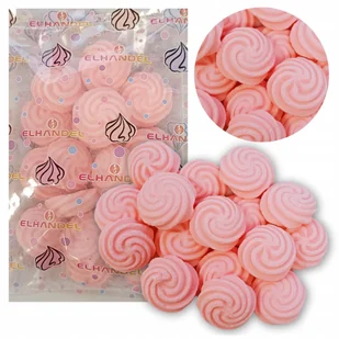 Posypka na tort bezy beziki różowe cukrowe dekoracje ozdoby 50g 17szt - Dodatki do ciast w proszku - miniaturka - grafika 1