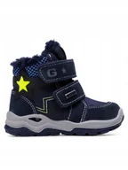 Śniegowce damskie - Twisty Śniegowce Dziecięce Granatowe Na Rzepy Ze Skórą 20 Joa - miniaturka - grafika 1