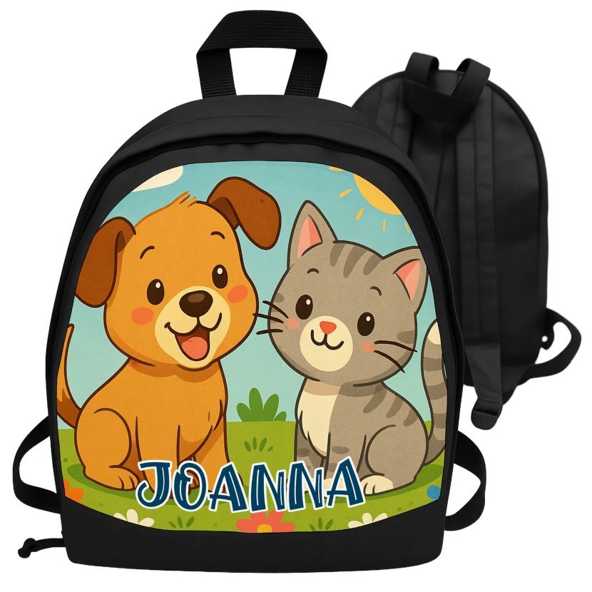 Plecak dla dziecka PIES i KOTEK z imieniem personalizowany plecaczek