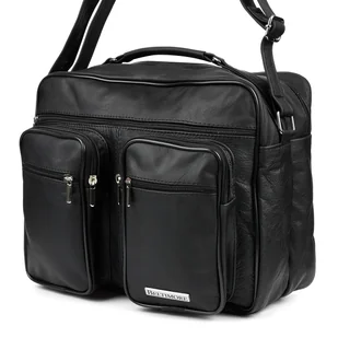 Czarna męska duża torba dwukomorowa BELTIMORE H84 czarny - Torby męskie - miniaturka - grafika 1