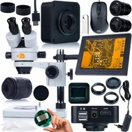 Mikroskopy i lupy - Rosfix Zestaw mikroskopowy Mercury Pro MSMP-T-PS1 +kamera Gemini PRO KMGP-USB-HDMI 16mp Seria Plantes PRO+uchwyt do wyświetlacza 196mm+wyświetlacz 8" - miniaturka - grafika 1