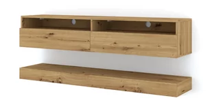 Szafka RTV DUO 160 cm wisząca półka dąb artisan - Szafki RTV - miniaturka - grafika 1