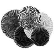 Dekoracje sali - PartyDeco Rozeta wisząca "Black & White", 5 szt RPK13 - miniaturka - grafika 1