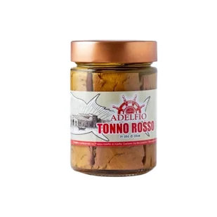 Filety z czerwonego tuńczyka w oliwie z oliwek, 330 g (Tonno Rosso) / Adelfio - Konserwy i dania rybne - miniaturka - grafika 1