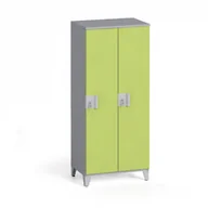 Szafy biurowe - B2B Partner Szafa dwuczęściowa 1400 x 600 x 400 mm, szary/zielony 6100891 - miniaturka - grafika 1