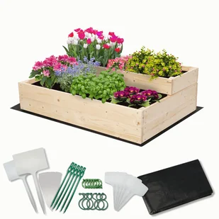 Skrzynia na warzywa warzywniak inspekt drewniany 90x60 ZESTAW ECO / Wamar-Sosenka - Szklarnie ogrodowe - miniaturka - grafika 1