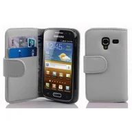 Etui i futerały do telefonów - Etui Cadorabo do Samsung Galaxy ACE 2 w kolorze MAGNESIUM WHITE wykonane z teksturowanej sztucznej skóry z funkcją podstawki i miejscem na kartę Etui ochronne Etui z klapką w stylu książki - miniaturka - grafika 1
