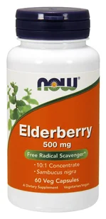 Now Foods Sklep ELDERBERRY, 500MG - 60 VCAPS NOWFOODS - Witaminy i minerały dla sportowców - miniaturka - grafika 2