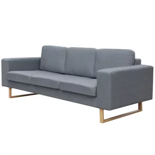 vidaXL Sofa 3-os. jasnoszara - Sofy i kanapy - miniaturka - grafika 1