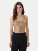 Koszulki i topy damskie - KARL LAGERFELD Top B1W17087 Złoty Slim Fit - miniaturka - grafika 1