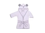 Szlafroki dla dzieci - UVIE Ciepły polarowy szlafrok dziecięcy biały Soft - miniaturka - grafika 1