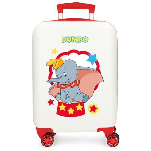 Joumma Disney Dumbo Circus Walizka kabinowa biała 33 x 50 x 20 cm sztywne zapięcie szyfrowe ABS z boku 28,4 l 2 kg 4 koła podwójny bagaż ręczny, biała, walizka kabinowa