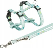Szelki dla psów - Trixie Junior, szelki dla szczeniąt, ze smyczą, taśma parciana, 27–45 cm/10 mm, 2.00 m, kolor miętowy - miniaturka - grafika 1