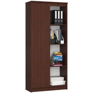 Regały biurowe - REGAŁ BIUROWY R 80 cm CLP 1 DRZWI 4 PÓŁKI WENGE - miniaturka - grafika 1