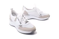 Półbuty damskie - RIEKER SNEAKER N4331-80 white combinarion, półbuty sportowe damskie - Rieker - miniaturka - grafika 1