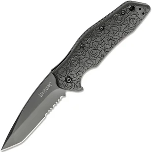 KERSHAW KURO TANTO Nóż składany z wspomaganiem, CZ/CZ Ząbkowany K-1835TBLKST - Noże - miniaturka - grafika 1