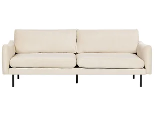 Sofa 3-osobowa welurowa jasnobeżowa VINTERBRO - Sofy i kanapy - miniaturka - grafika 1