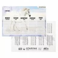 Szkolne artykuły papiernicze - Starpak Plan lekcji z tabliczką mnożenia Horses 25 szt. - miniaturka - grafika 1