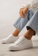 Trampki damskie - Białe Trampki VICES Ozdobione Napisem Riovanne - miniaturka - grafika 1