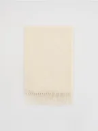 Czapki damskie - Reserved - Gładki szal z frędzlami - złamana biel - miniaturka - grafika 1