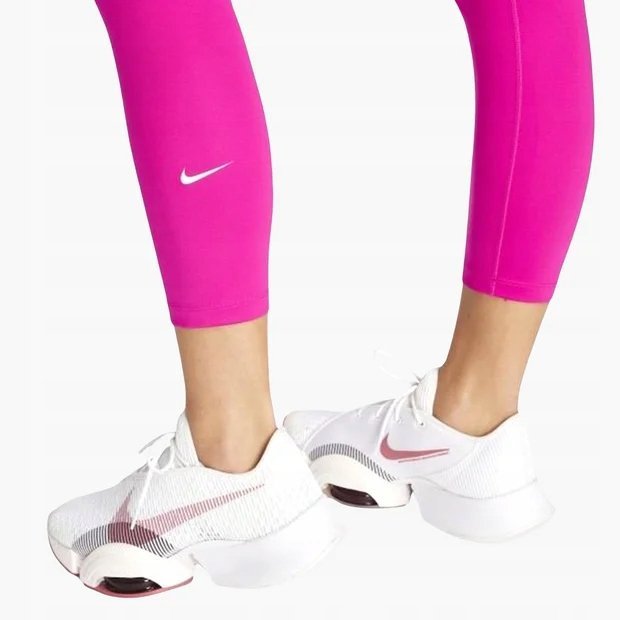 NIKE ONE LEGGINSY DAMSKIE R.M RÓŻOWE 3/4 LOGO TRENING