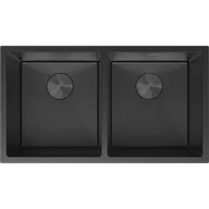Zlewozmywaki - Mexen Binox zlewozmywak stalowy 2-komorowy 800 x 450 mm, czarny HC - 6421802000-70HC - miniaturka - grafika 1