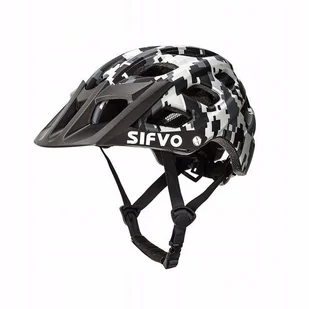 Kask Rowerowy Sifvo Black White Plaid  R. 54-57 Cm - Kaski rowerowe - miniaturka - grafika 1