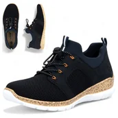 Półbuty damskie - Półbuty Damskie Sportowe Rieker Wygodne Sneakersy Lekkie Granatowe Półbuty Damskie Sportowe 37 Rieker Wygodne Sneakersy Lekkie Granatowe - miniaturka - grafika 1