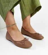 Mokasyny damskie - Brązowe balerinki z eko-skóry Pavla-36 - miniaturka - grafika 1