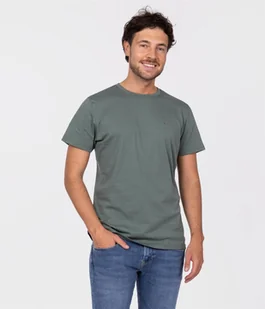 T-shirt z małym haftowanym logo OBUTCH 0875 DARK FOREST-XXL - Koszulki męskie - miniaturka - grafika 1