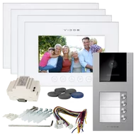 Wideodomofony - Wideodomofon Wielorodzinny Vidos X 4 Monitory M11W + S11-4 FullHD Podczerwień RFID MicroSD - miniaturka - grafika 1