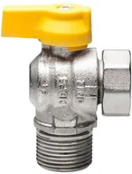 Zawory i kraniki - ZAWÓR KULOWY KĄTOWY 3/4" GWxGZ RĄCZKA ŻÓŁTA - miniaturka - grafika 1