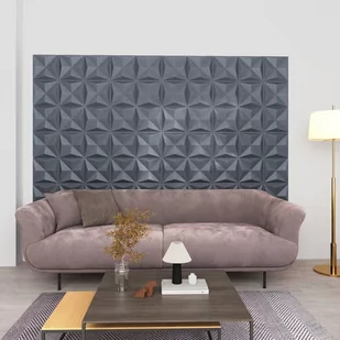 Panele ścienne 3D, 24 szt., 50x50 cm, szary origami, 6 m² - Panele ścienne i boazeria - miniaturka - grafika 1