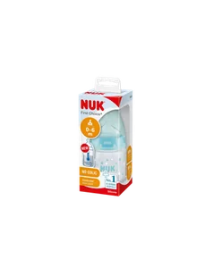Nuk Butelka z czujnikiem temperatury First Choice+ M 0-6m 150ml Turkusowa - Butelki dla niemowląt - miniaturka - grafika 1