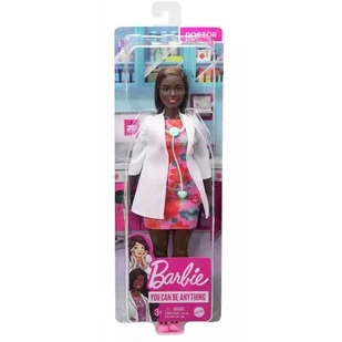 Mattel lalka Barbie Lekarka w kolorowej sukience # z wartością produktów powyżej 89zł! - Lalki dla dziewczynek - miniaturka - grafika 1