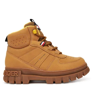 Trzewiki Tommy Hilfiger T3X5-34129-1696 S Brązowy - Buty dla chłopców - miniaturka - grafika 1