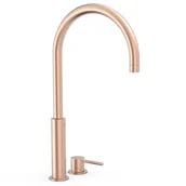 Baterie umywalkowe - Bateria umywalkowa nablatowa 2-otworowa Tres Study różowe złoto mat 26110502OPM - miniaturka - grafika 1