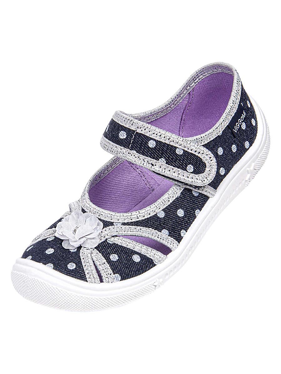 Dziewczęce kapcie groszki niebieskie Viggami r.27