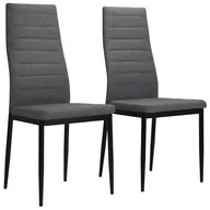 Krzesła - vidaXL Krzesła do jadalni tapicerowane tkaniną, 2 szt., jasnoszare - miniaturka - grafika 1