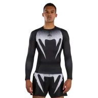 Kimona, stroje i obuwie - Venum Rashguard Długi Rękaw Long Sleeve No Gi Black/White - miniaturka - grafika 1