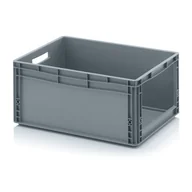 Pojemniki przemysłowe - AUER Skrzynki plastikowe z otworem 600x400x270 mm SLK 64/27 - miniaturka - grafika 1