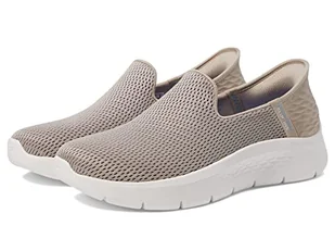 Skechers Damskie trampki wsuwane bez użycia rąk Go Walk Flex-Relish, Szarobrązowy niebieski, 3.5 UK Wide - Trampki damskie - miniaturka - grafika 1