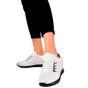 Półbuty damskie - Skórzane Półbuty Na Koturnie VINCEZA białe - Vinceza - miniaturka - grafika 1