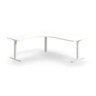 Biurka - Biurko QBUS, kształt L, 2000x2000 mm, rama T, biały, biały - miniaturka - grafika 1