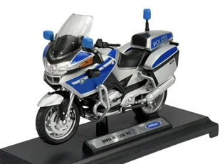 WELLY BMW R 1200 RT POLIZEI SREBRNY 1:18 12811 - Samochody i pojazdy dla dzieci - miniaturka - grafika 1