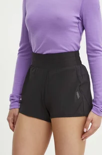 Helly Hansen szorty outdoorowe Tech kolor czarny gładkie high waist 48551 - Spodenki damskie - miniaturka - grafika 1