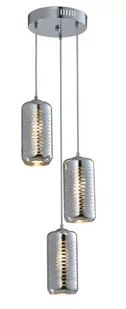 Auhilon LAMPA wisząca SINA MD12108-3CHR loftowa OPRAWA szklany ZWIS kaskada chrom - Lampy sufitowe - miniaturka - grafika 1