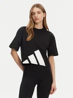 Koszulki i topy damskie - adidas T-Shirt Essentials Big Logo Boyfriend JG8736 Czarny Loose Fit - miniaturka - grafika 1
