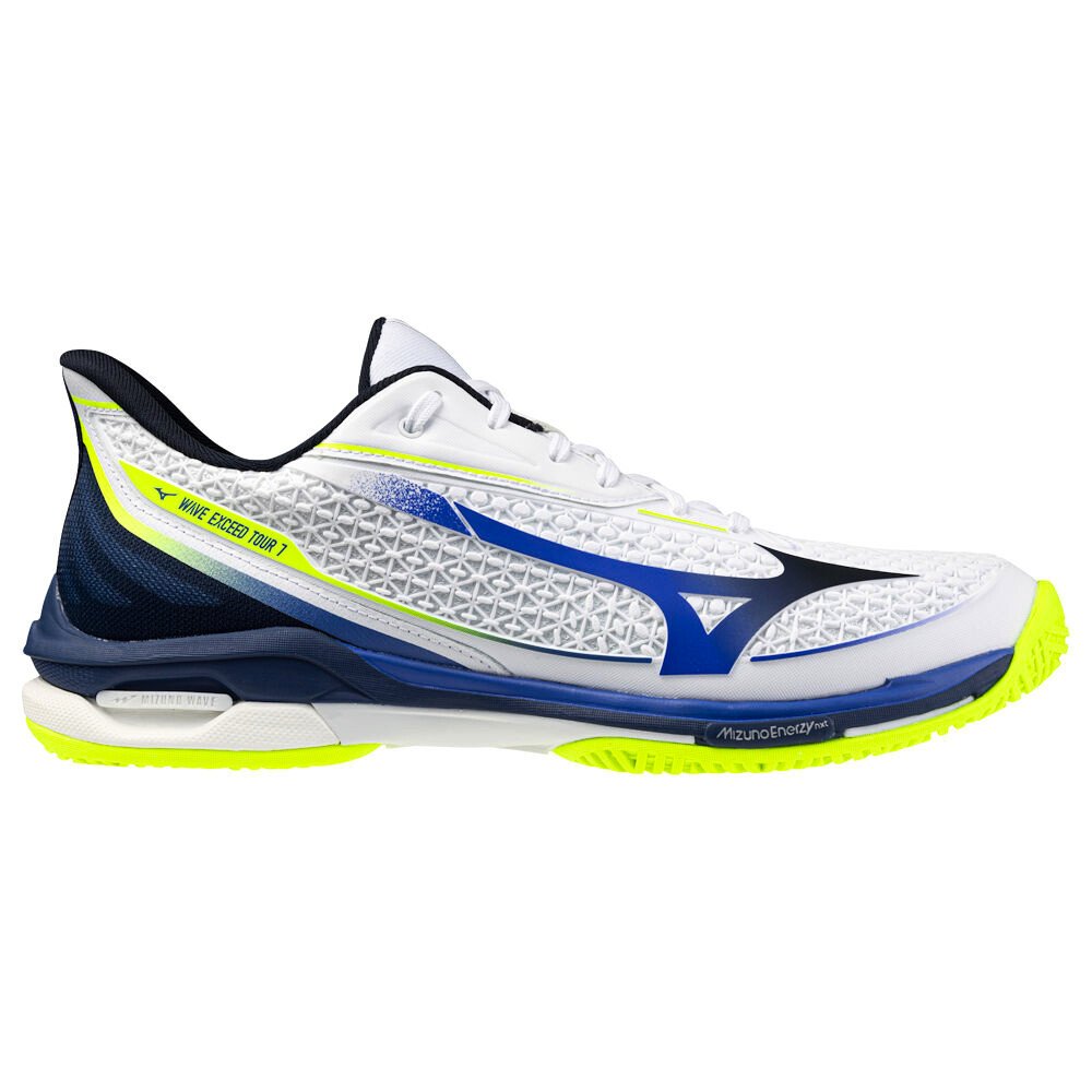 Męskie buty tenisowe Mizuno Wave Exceed Tour 7 AC White/Dazzling Blue/Lightning EUR 42,5