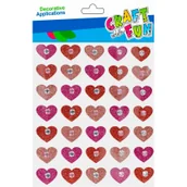 Zabawki kreatywne - Craft with Fun Naklejki Serce brokat 501869 - miniaturka - grafika 1